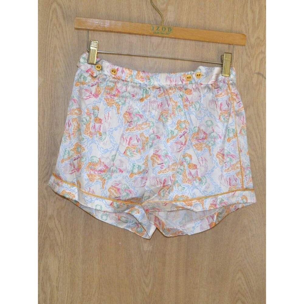 NWT Morgan Lane Silk 2 Pc Sleep Short Tropical Vacation Print Comfy Lounge Set - Picture 2 of 16